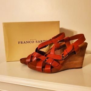 Franco Sarto leather wedges
